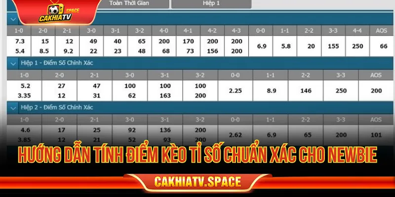 Cách đọc dữ liệu kèo tỉ số trong bóng đá